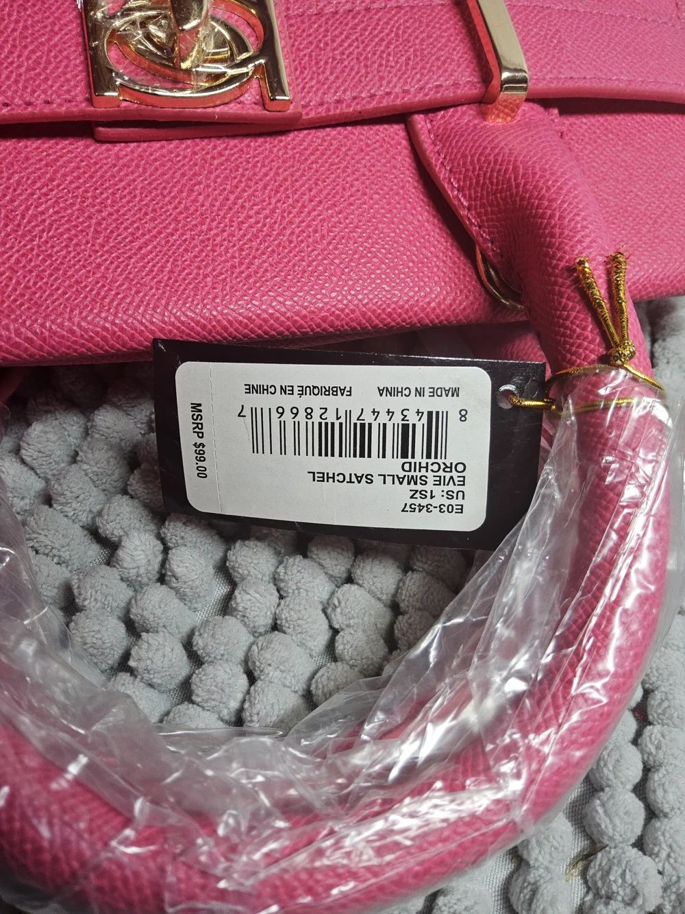 NWT bebe Pink (Orchid) Evie small Top-Handle Satchel